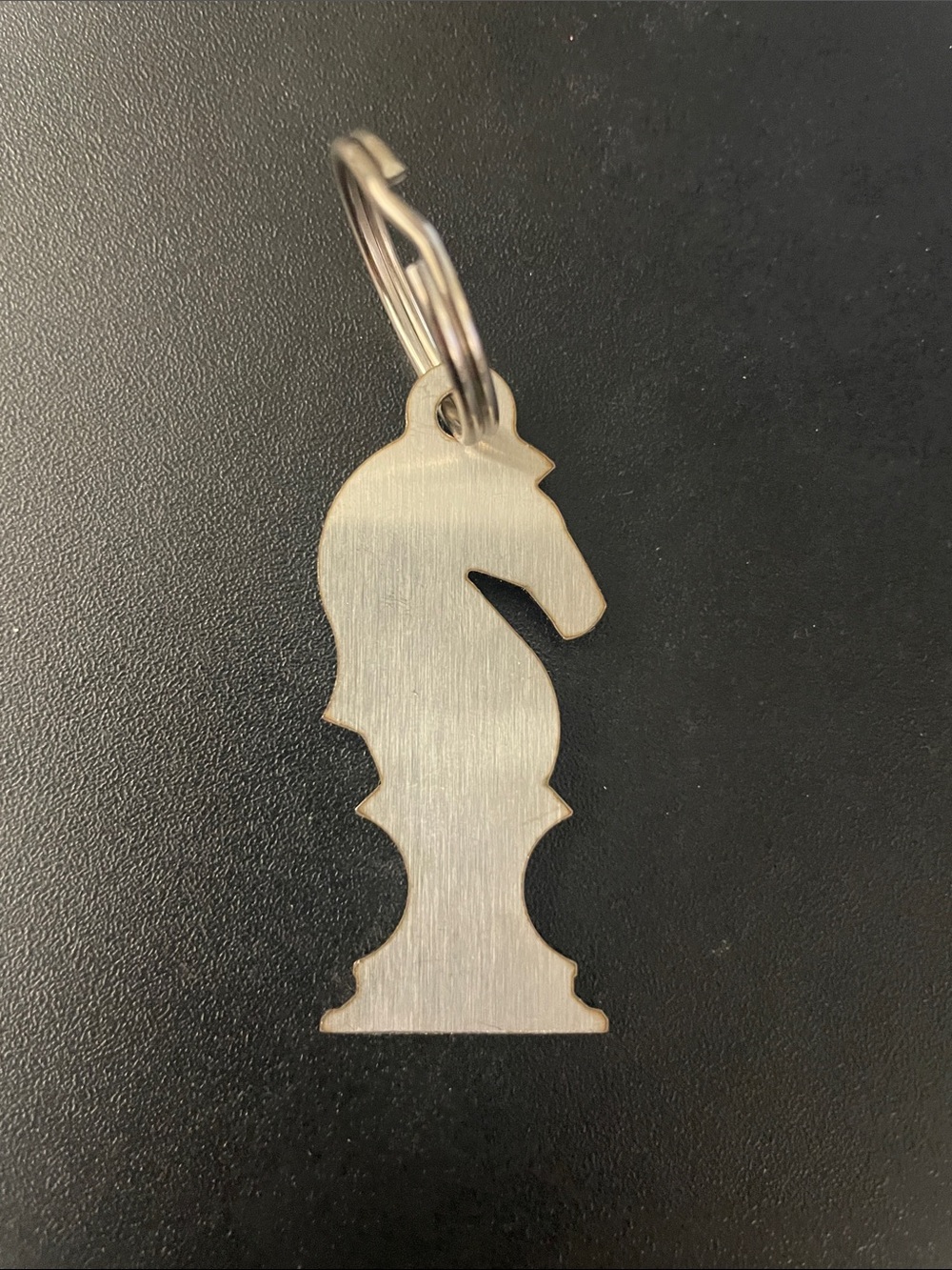 Knight chess piece silver metal key chain bag charm 1.5” zipper pull